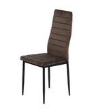 Chaise de salle à manger en velours - gris, noir, marron foncé en option, taille 41,5x52x98CM - pack de quatre