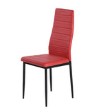 Chaises de Salle à Manger Multicolores en PVC - Pieds Noir Mat, 41,5x52x98CM, Lot de 4