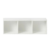 Bibliothèque haute à 3 niveaux ouverte pour chambre à coucher, salon et bureau, blanc-BAGLEY