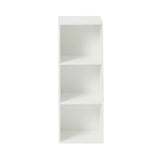 Bibliothèque haute à 3 niveaux ouverte pour chambre à coucher, salon et bureau, blanc-BAGLEY