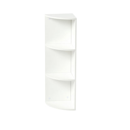 Étagère d'angle moderne à 3 niveaux en bois de 78 cm de haut - Petite bibliothèque - Blanc - BAYARD