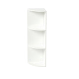 Étagère d'angle moderne à 3 niveaux en bois de 78 cm de haut - Petite bibliothèque - Blanc - BAYARD