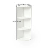 Étagère d'angle moderne à 3 niveaux en bois de 78 cm de haut - Petite bibliothèque - Blanc - BAYARD