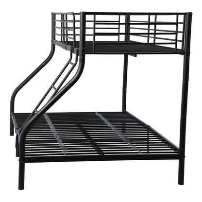 BUNK Lit Superposé Double en Tube de Fer Noir Mat