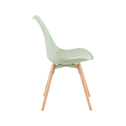 Lot de 4/6 Chaises Latérales OATS – Gris Bleu Clair / Gris Bleu Foncé/Crème glacée verte