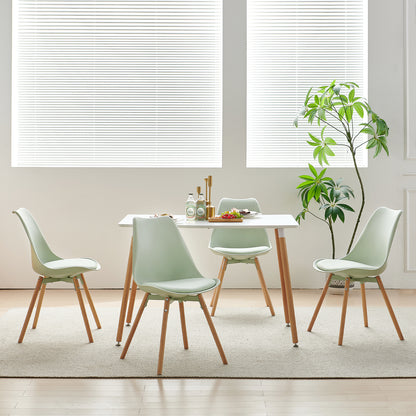 Lot de 4/6 Chaises Latérales OATS – Gris Bleu Clair / Gris Bleu Foncé/Crème glacée verte