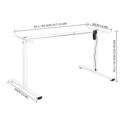 Cadre de bureau assis-debout - Blanc CARLOS