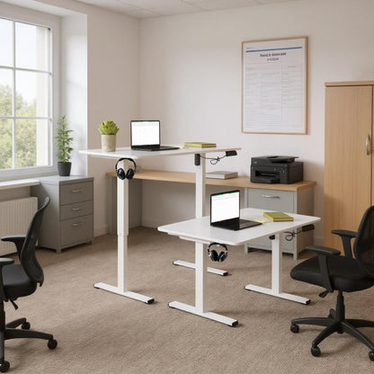 Cadre de bureau assis-debout - Blanc CARLOS