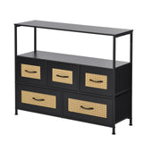 Meuble d'appoint 100 cm avec pieds en fer - Noir - CECIL