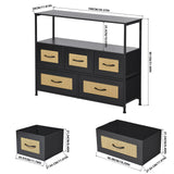 Meuble d'appoint 100 cm avec pieds en fer - Noir - CECIL