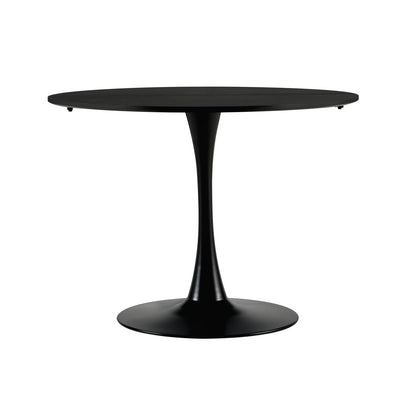 Table à manger à tréteaux TULIP 100 cm - Blanc/Noir