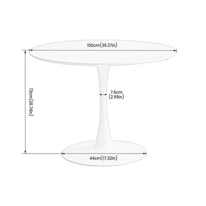 Table à manger à tréteaux TULIP 100 cm - Blanc