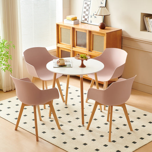 Lot de 4 chaises d'appoint rembourrées - Pâte de haricots/Vert crème glacée-CLOVER
