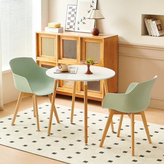 Lot de 2 chaises d'appoint rembourrées - Pâte de haricots/Vert crème glacée-CLOVER