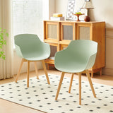 Lot de 2 chaises d'appoint rembourrées - Pâte de haricots/Vert crème glacée-CLOVER