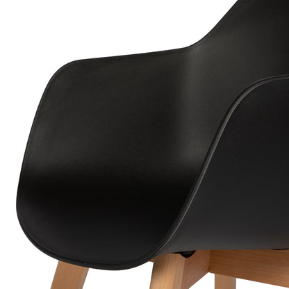 Chaises Scandinaves de Salle à Manger en Bein Hêtre avec  Lot de 2/4 - Noir/Blanc/Gris-CLOVER