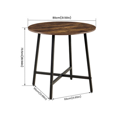Table de salle à manger 80 cm avec pieds en fer - Marques de feu - COBB
