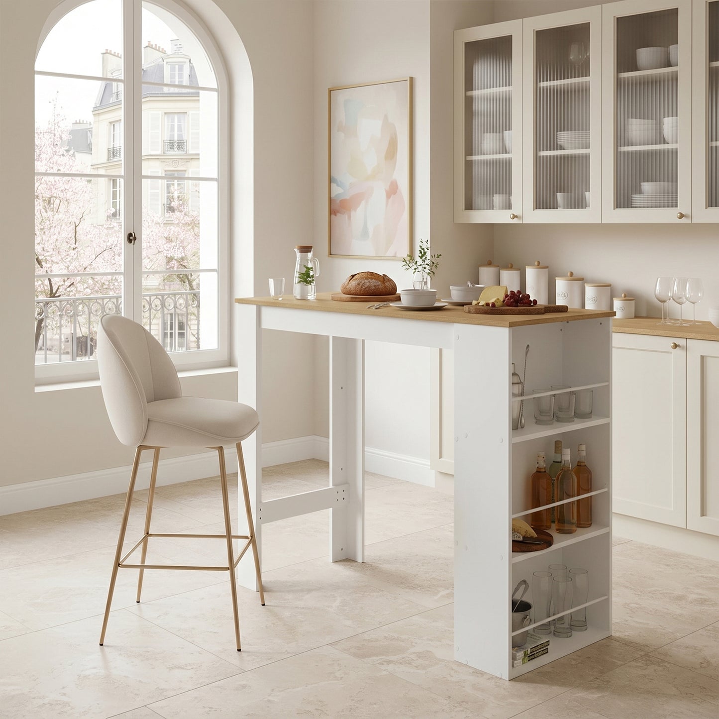 Table de cuisine et de bar à 3 étagères – Table haute