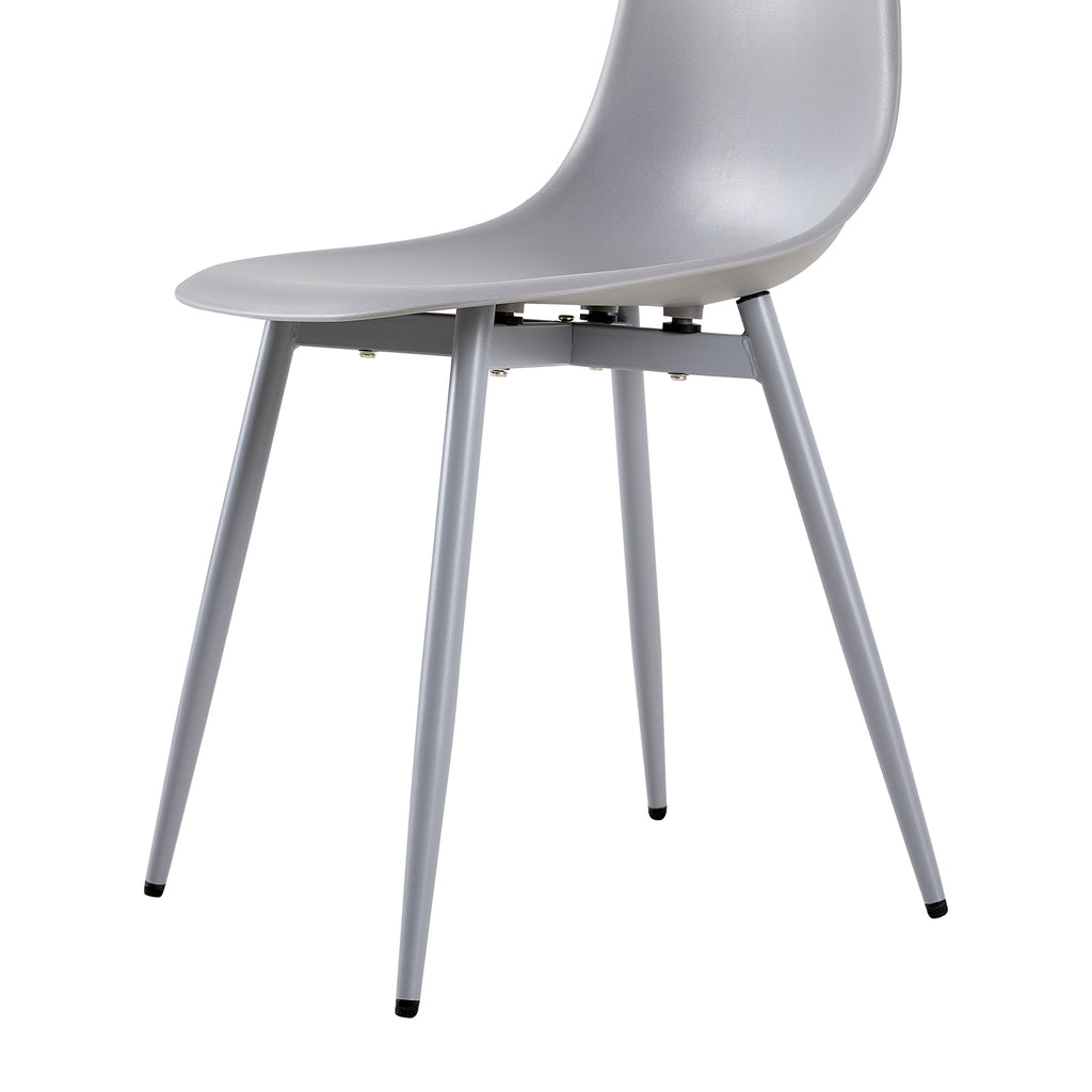 DORIS - Lot de 4 chaises de salle à manger en fer blanc à la mode,gris,Blanc
