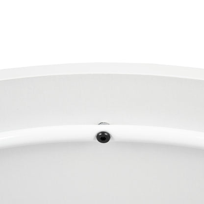 Table basse ronde moderne avec panier de rangement DOYLE - Blanche