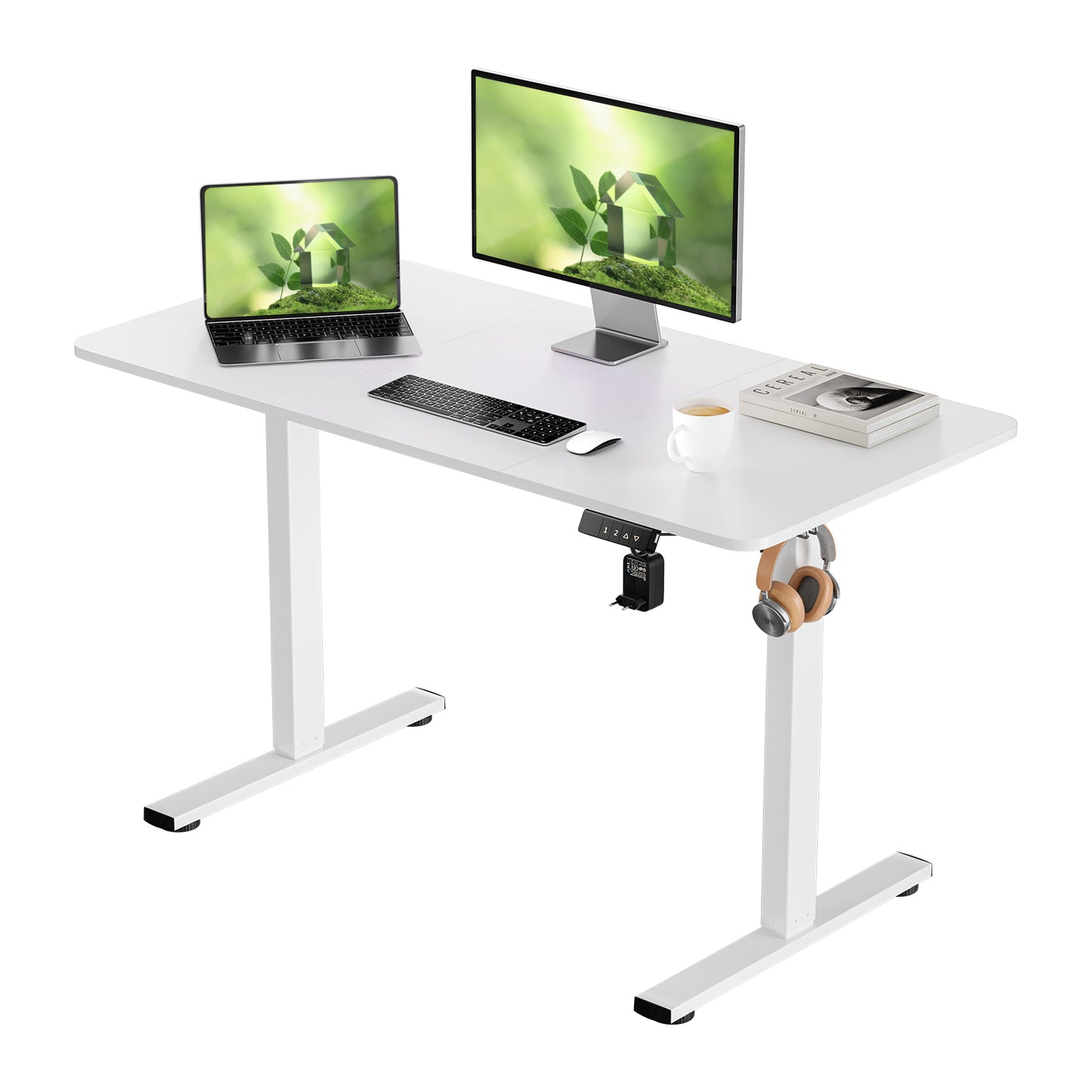 Bureau Électrique à Hauteur Réglable Blanc 120 x 60 cm - DREXEL