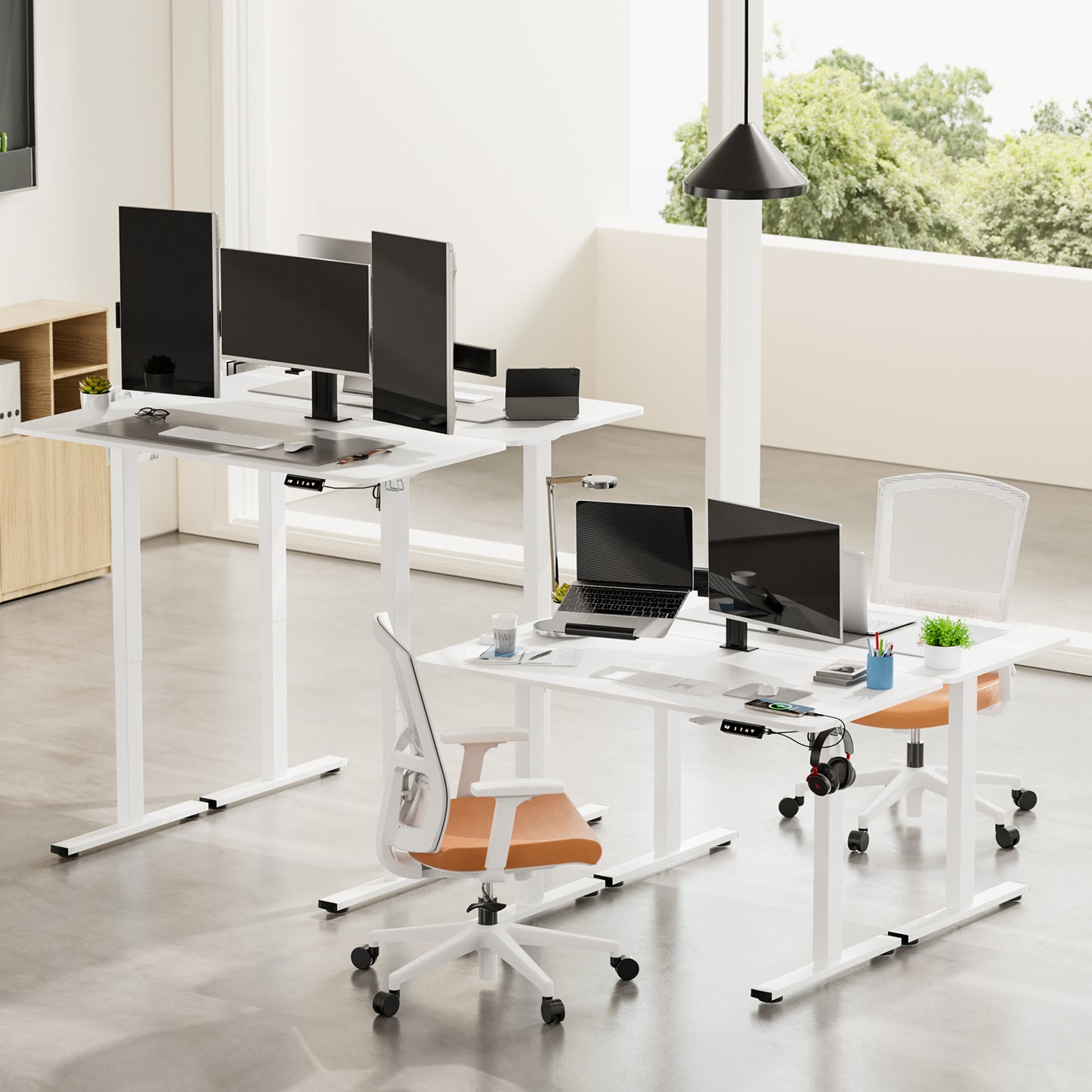 Bureau Électrique à Hauteur Réglable Blanc 120 x 60 cm - DREXEL
