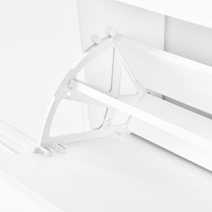 Meuble à chaussures DURHAM à 4 rabats, 105 x 23 x 103 cm - MDF blanc