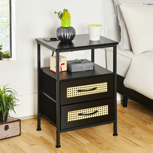 Table d'appoint 40 cm avec pieds en fer - Noir - ELAND