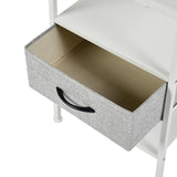 Table d'appoint de salon 40 cm avec pieds en fer - Blanc - ELTON