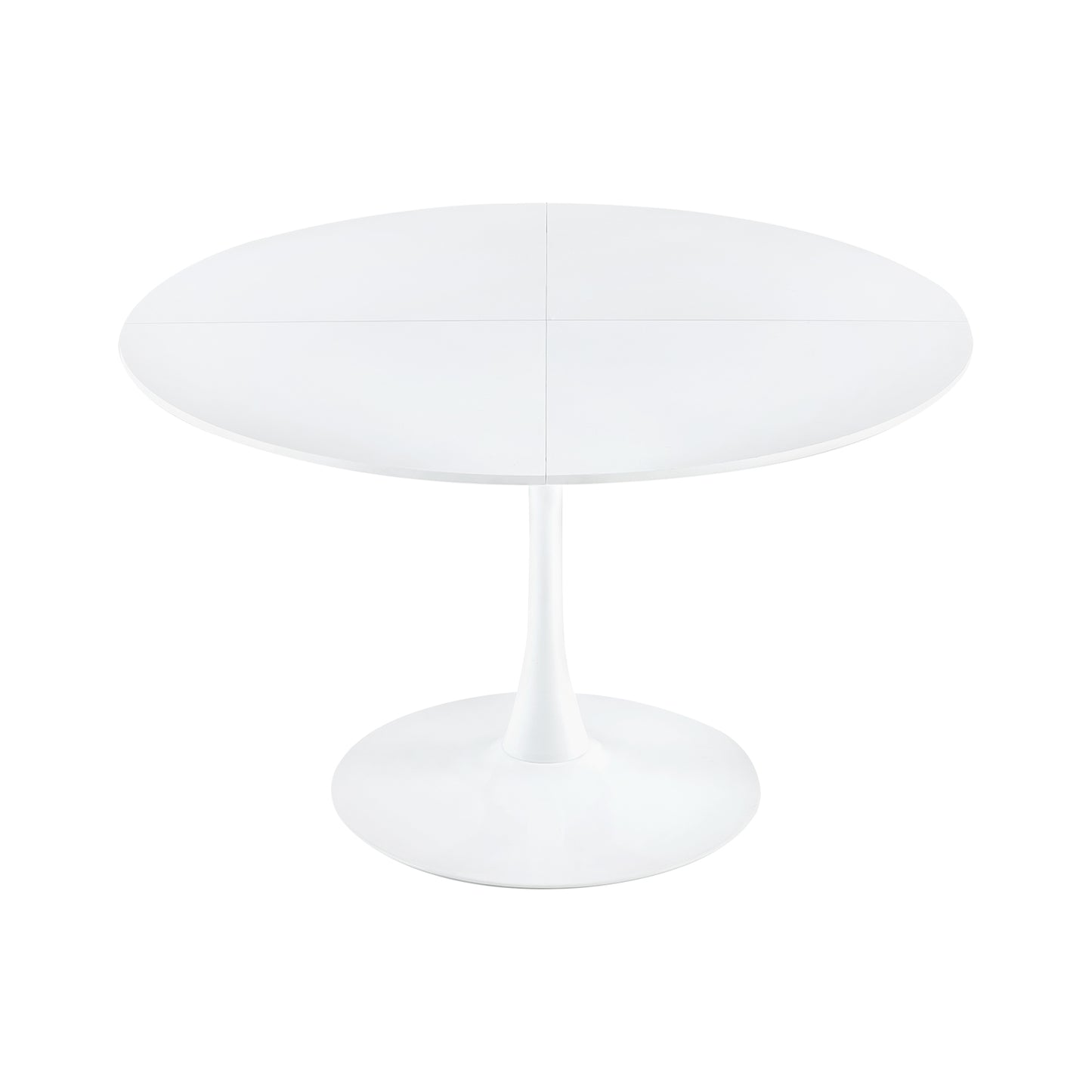 Table ronde de 120 cm avec pieds en fer (4 secteurs) - Blanche
