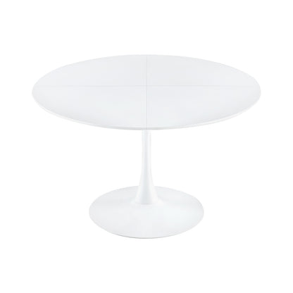 Table ronde de 120 cm avec pieds en fer (4 secteurs) - Blanche