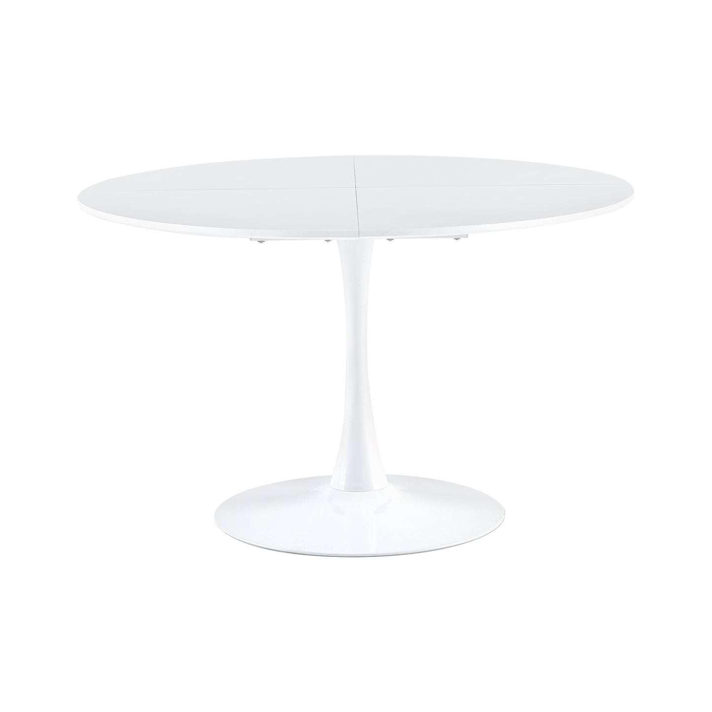 Table ronde de 120 cm avec pieds en fer (4 secteurs) - Blanche