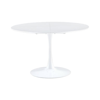 Table ronde de 120 cm avec pieds en fer (4 secteurs) - Blanche