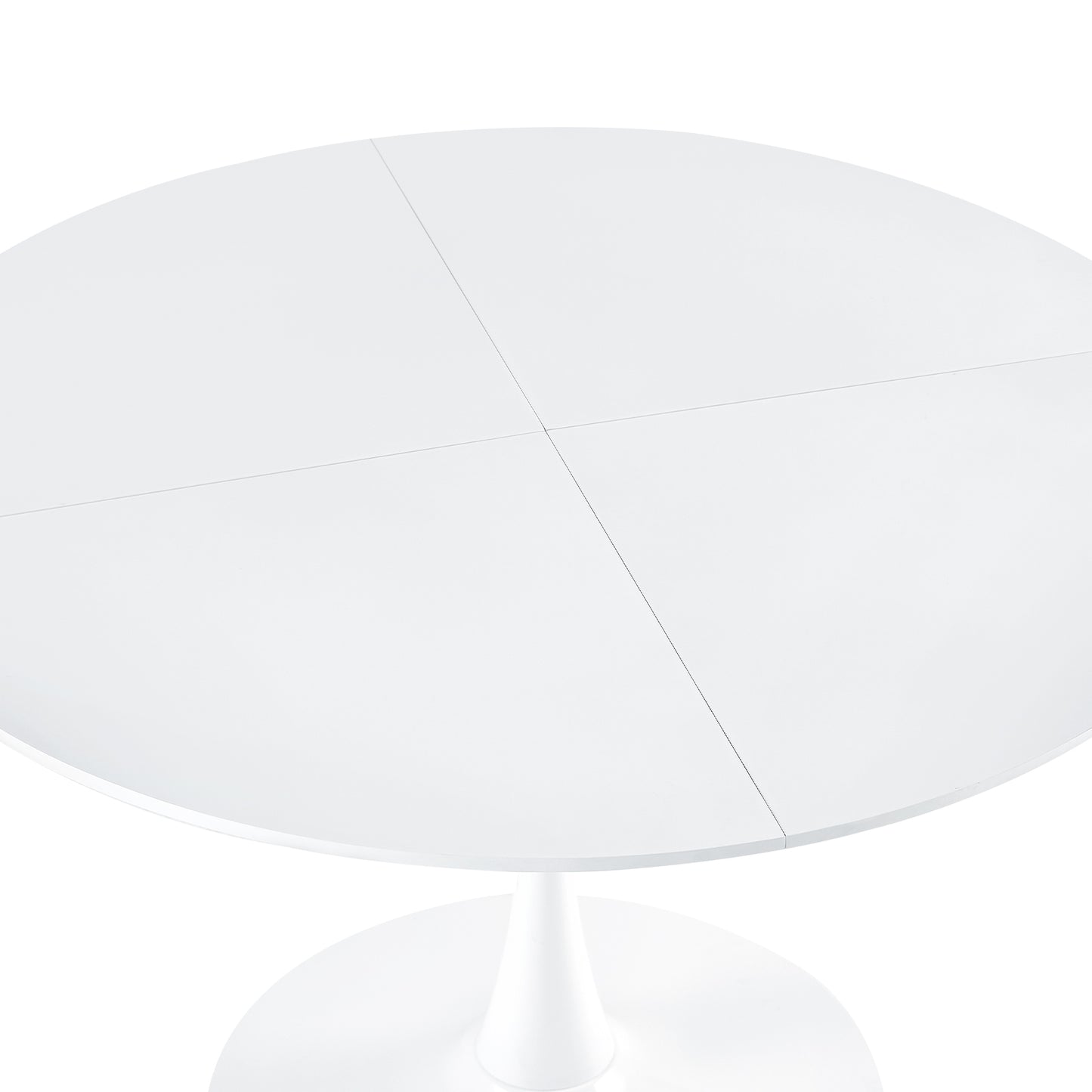 Table ronde de 120 cm avec pieds en fer (4 secteurs) - Blanche