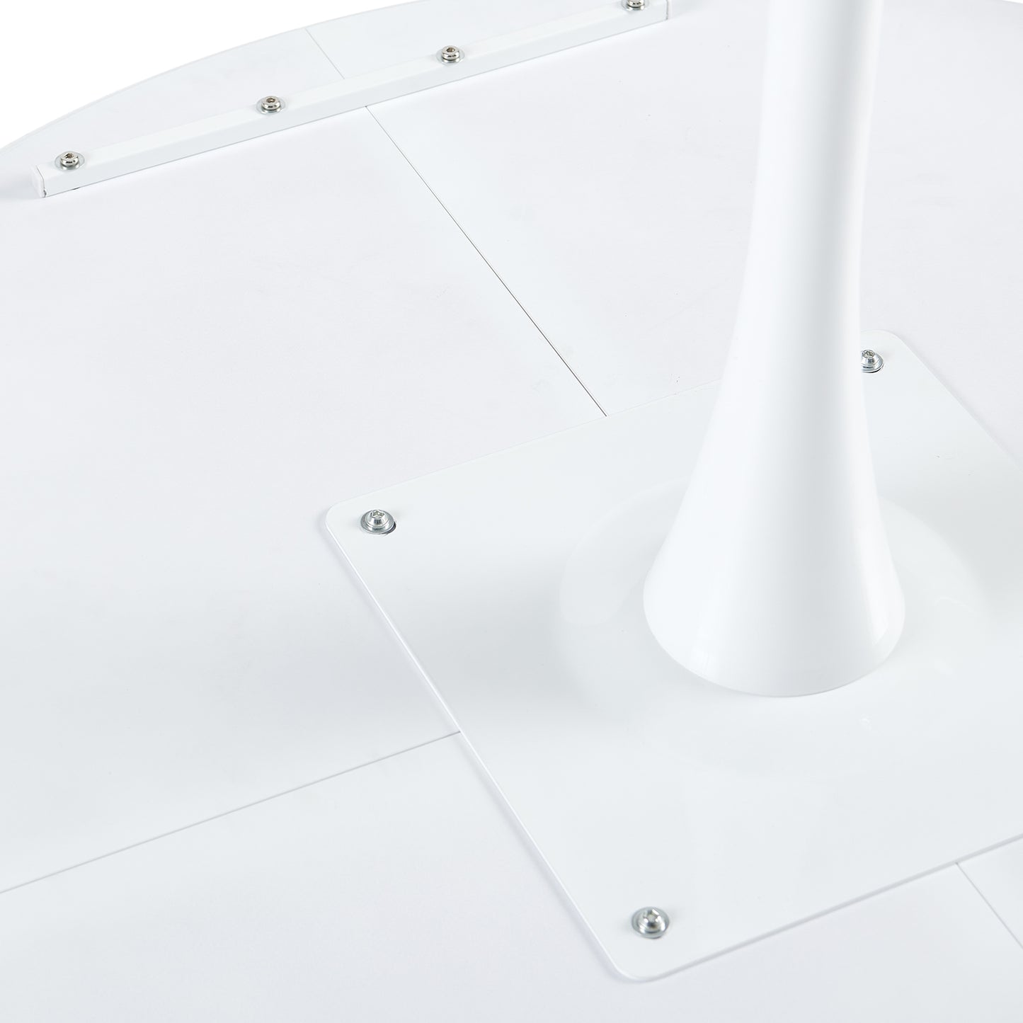 Table ronde de 120 cm avec pieds en fer (4 secteurs) - Blanche
