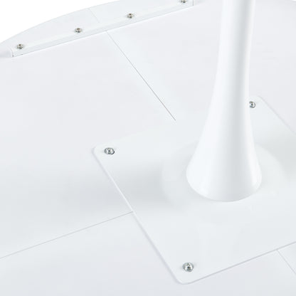 Table ronde de 120 cm avec pieds en fer (4 secteurs) - Blanche