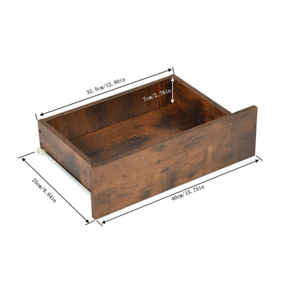 Ensemble de deux tables de chevet murales avec tiroirs et étagères, Blanc et Grain Flammé