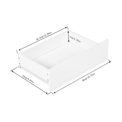 Ensemble de deux tables de chevet murales avec tiroirs et étagères, Blanc et Grain Flammé