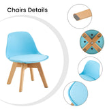 GRAND Chaise de Salle à Manger Enfant Pieds Hêtre Lot de 2 - Bleu/Rose/Blanc