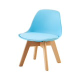 GRAND Chaise de Salle à Manger Enfant Pieds Hêtre Lot de 2 - Bleu/Rose/Blanc