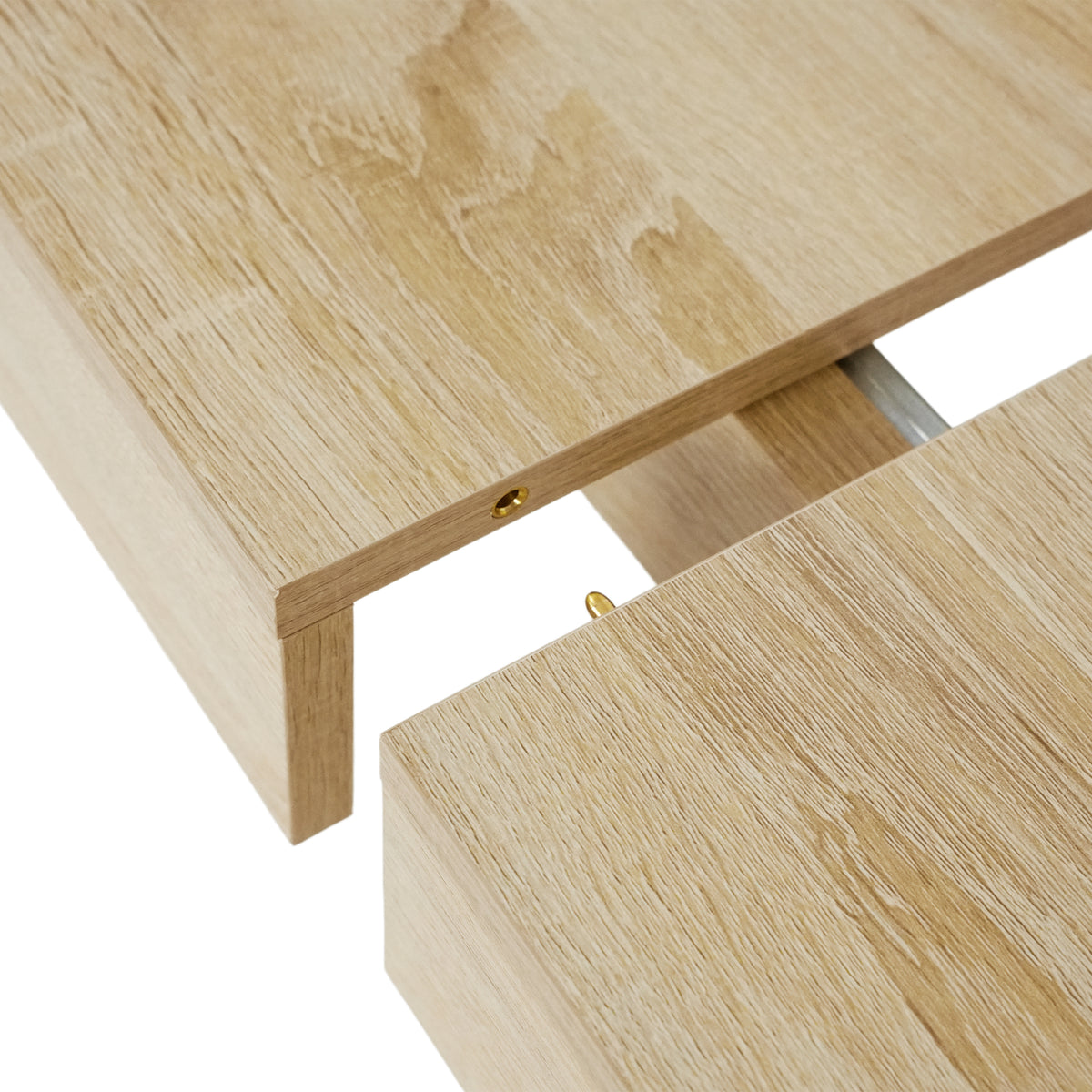 Table de salle à manger rectangulaire extensible, longueur 160-200 cm - Bois et blanc