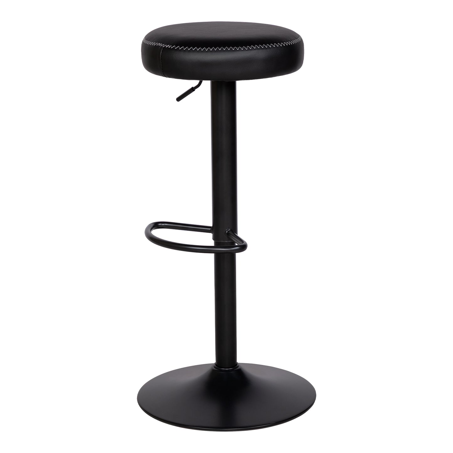 Tabourets de bar modernes réglables HAZLET avec repose-pieds, lot de 2 - Noir