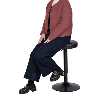 Tabourets de bar modernes réglables HAZLET avec repose-pieds, lot de 2 - Noir