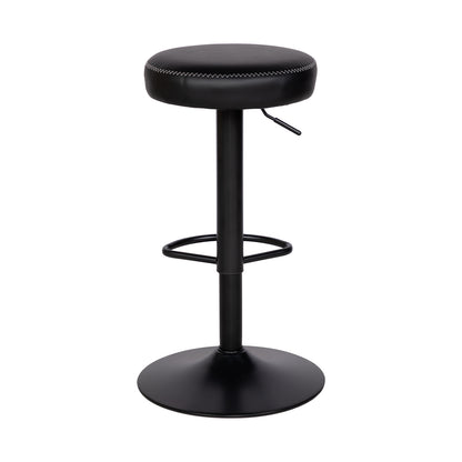 Tabourets de bar modernes réglables HAZLET avec repose-pieds, lot de 2 - Noir