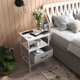 Petite table d'appoint 40 cm avec pieds en fer - Blanc - HINES