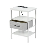 Petite table d'appoint 40 cm avec pieds en fer - Blanc - HINES