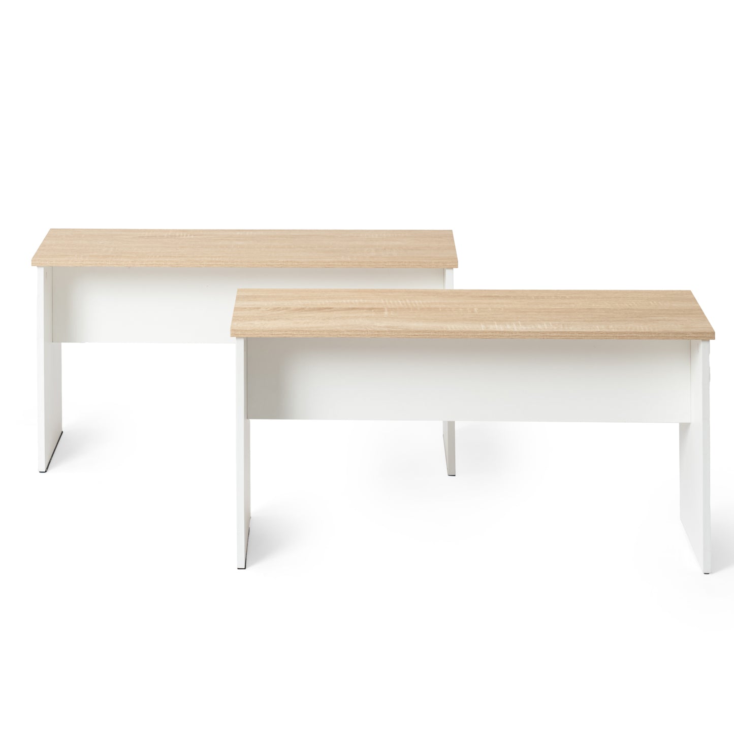 Banc de salle à manger long de 90 cm, lot de 2 - CHÊNE/Blanc/Noir-HYBLA