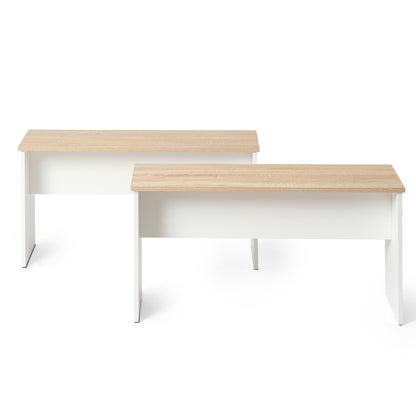 Banc de salle à manger long de 90 cm, lot de 2 - CHÊNE/Blanc/Noir-HYBLA