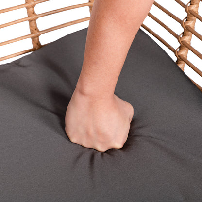 Ensemble de jardin 4 pièces en plastique tressé - Coussins gris - 1 canapé, 2 fauteuils, 1 table basse