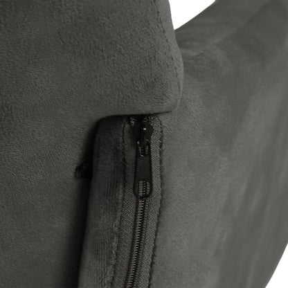 Chaise de salle à manger large avec accoudoirs en velours noir/gris foncé - KAMEY